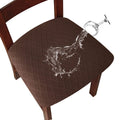 Genina Waterproof Seat Covers for Dining Room Chairs Covers Dining Chair Cover Kitchen Chair Covers (Chocolate, 2 Pcs)