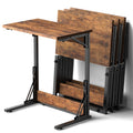 Tatub 24 Folding C Shaped End Table Set of 4, Small Sofa Side Laptop Desk, Couch TV Tray Table for Living Room, Bedroom, Rustic 