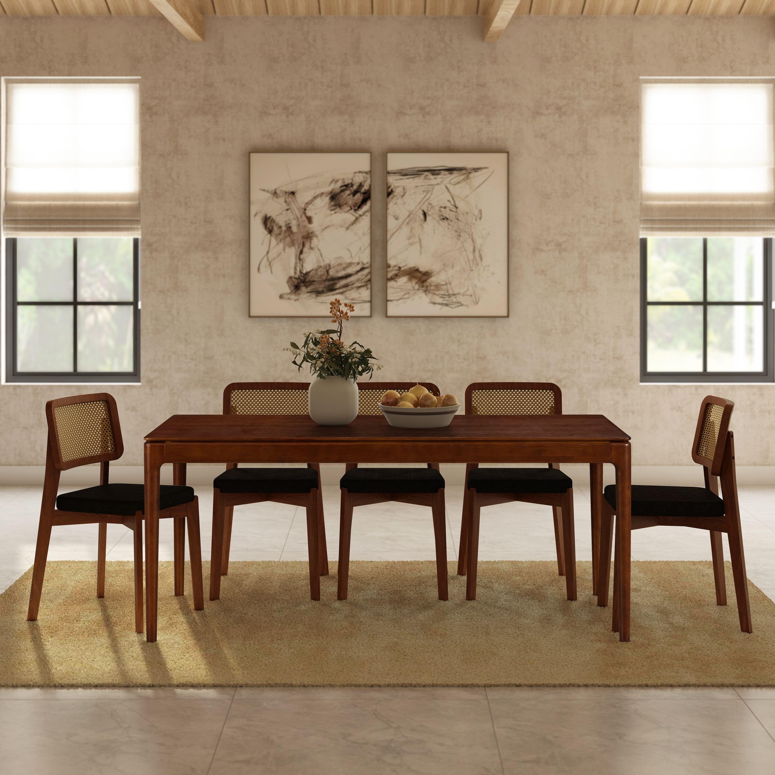 Ntc Mingle 71 Inch Modern Design, Rectangular Dinner Table For Dining Room, Living Room Furniture, Effortless Assembly, Dark Wal