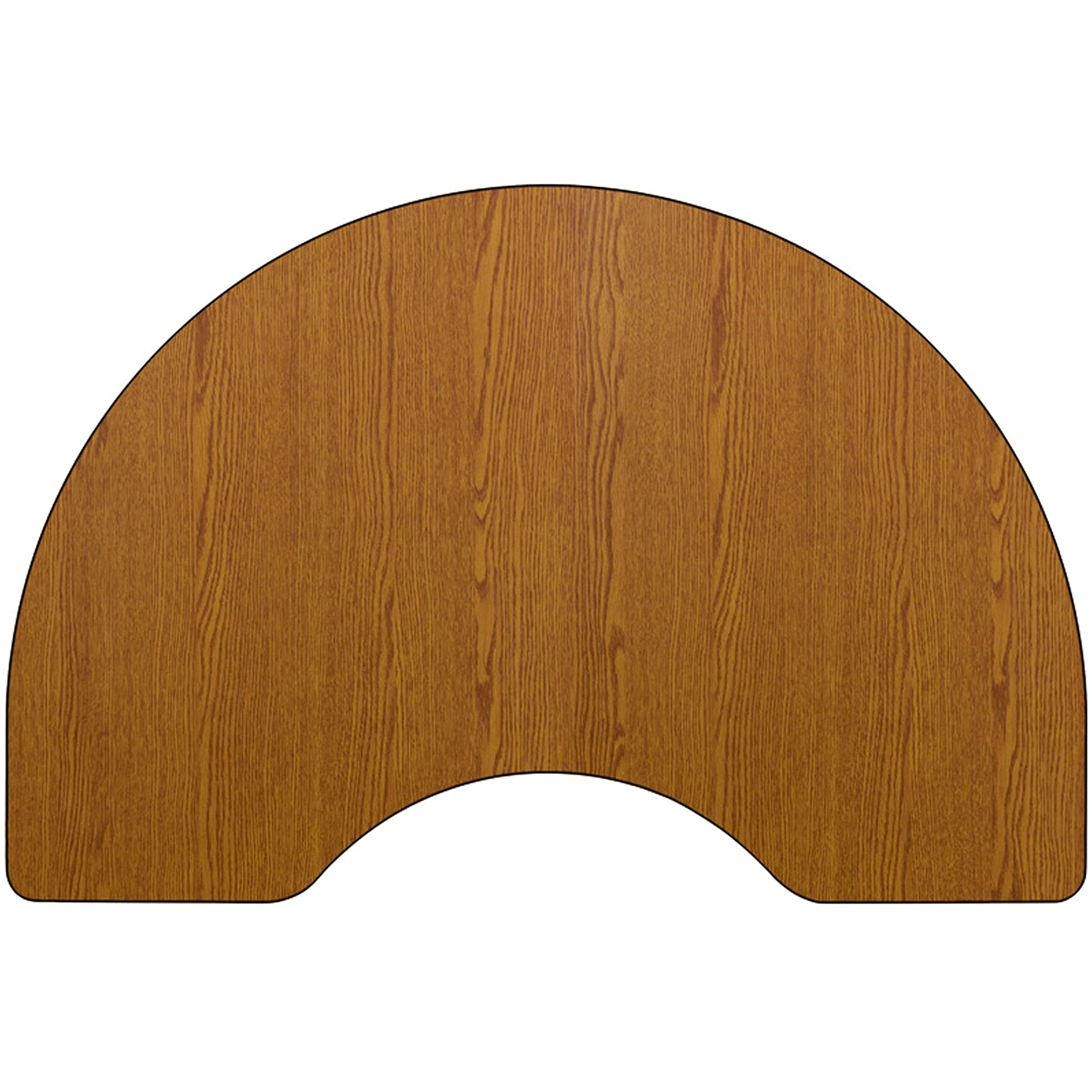 Flash Furniture Wren Mobile 48''W X 96''L Kidney Oak Thermal Laminate Activity Table - Height Adjustable Short Legs