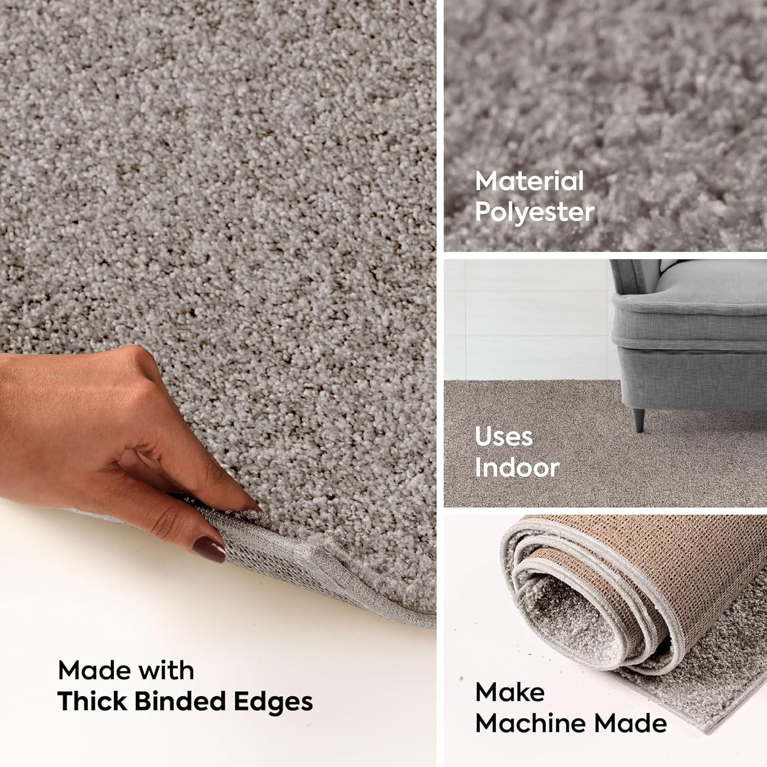 Pet Friendly Solid Color Area Rugs Beige - 12' Octagon, Indoor, Stain & Fade Resistant, Perfect For Living Room, Bedroom, Dining