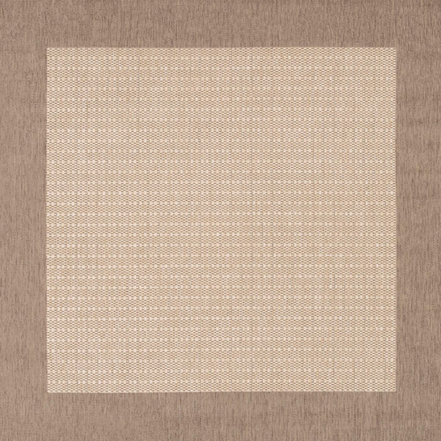 Couristan Recife Checkered Field Indoor/Outdoor Area Rug, 76, Natural-Cocoa