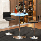 Monibloom Bistro Pub Table Round Bar 27.5'- 36' Height-Adjustable Cocktail Table With 23.5 Inch Table Top For Dining Room Home Kitchen Patio Bistro (Blue)