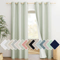 Nicetown Sage Green 100% Blackout Linen Texture Curtains 84 Inches Long 2 Panels For Boy'S Room, Thermal Insulated Full Blackout 2-Layer Lined Cold Reducing Drapes, Energy Efficiency Window Draperies