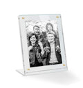 9x12 Acrylic Floating Picture Frame - Table Stand with Gold Magnetic Front Cover to Easily Change Photos - Made in The USA