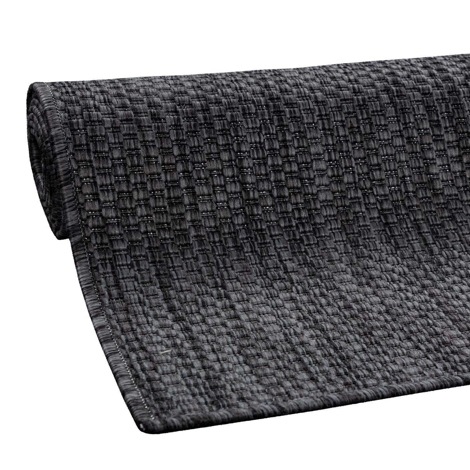 Solid Outdoor Rug For Patio Or Balcony Weatherproof In Mottled Green, Size: 6'7' X 9'2'