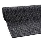 Solid Outdoor Rug For Patio Or Balcony Weatherproof In Mottled Anthracite, Size: 6'7' X 9'2'