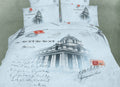 Dolce Mela Dm496K 6-Piece Novelty Bedding Duvet Cover Set, King, London, Off-White