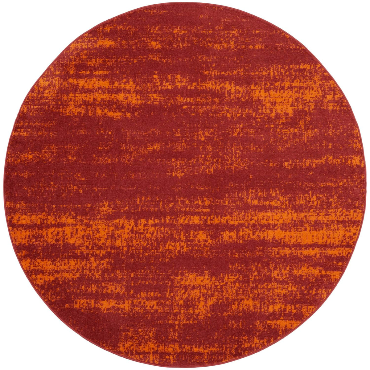 Nourison Essentials Indoor/Outdoor Solid Abstract Red 8' X Round Area Rug, Easy Cleaning, Non Shedding, Bed Room, Living Room, D