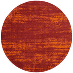 Nourison Essentials Indoor/Outdoor Solid Abstract Red 8' X Round Area Rug, Easy Cleaning, Non Shedding, Bed Room, Living Room, D