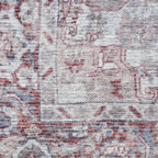 HomeRoots 533135 9 x 12 ft. Red & Ivory Floral Power Loom Distressed Washable Rectangle Area Rug