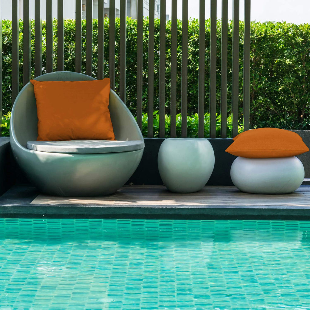 4 Pack Decorative Outdoor Waterproof Throw Pillow Covers, Square Patio Balcony Garden Waterproof Cushion Case, Pu Coating Pillow Shell For Couch, Bed, Patio, Sofa, Tent,18 X 18 Inch (Light Orange)
