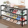Long Shoe Rack-Shoe Organizer 3 Tier Shoe Rack for Closet Front Door Entryway Garage, Stackable Free Standing and Freely Combina