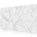 Jialong White Topographic Large Gaming Mouse Pad, Xxl Mousepad, Big Mouse Mat Desk Pad For Keyboard And Mouse, Gaming Computer L