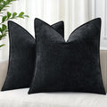 Decoruhome Couch Throw Pillow Covers 20X20 Set Of 2, Decorative Soft Chenille Pillow Covers With Elegant Design For Sofa Bed Liv