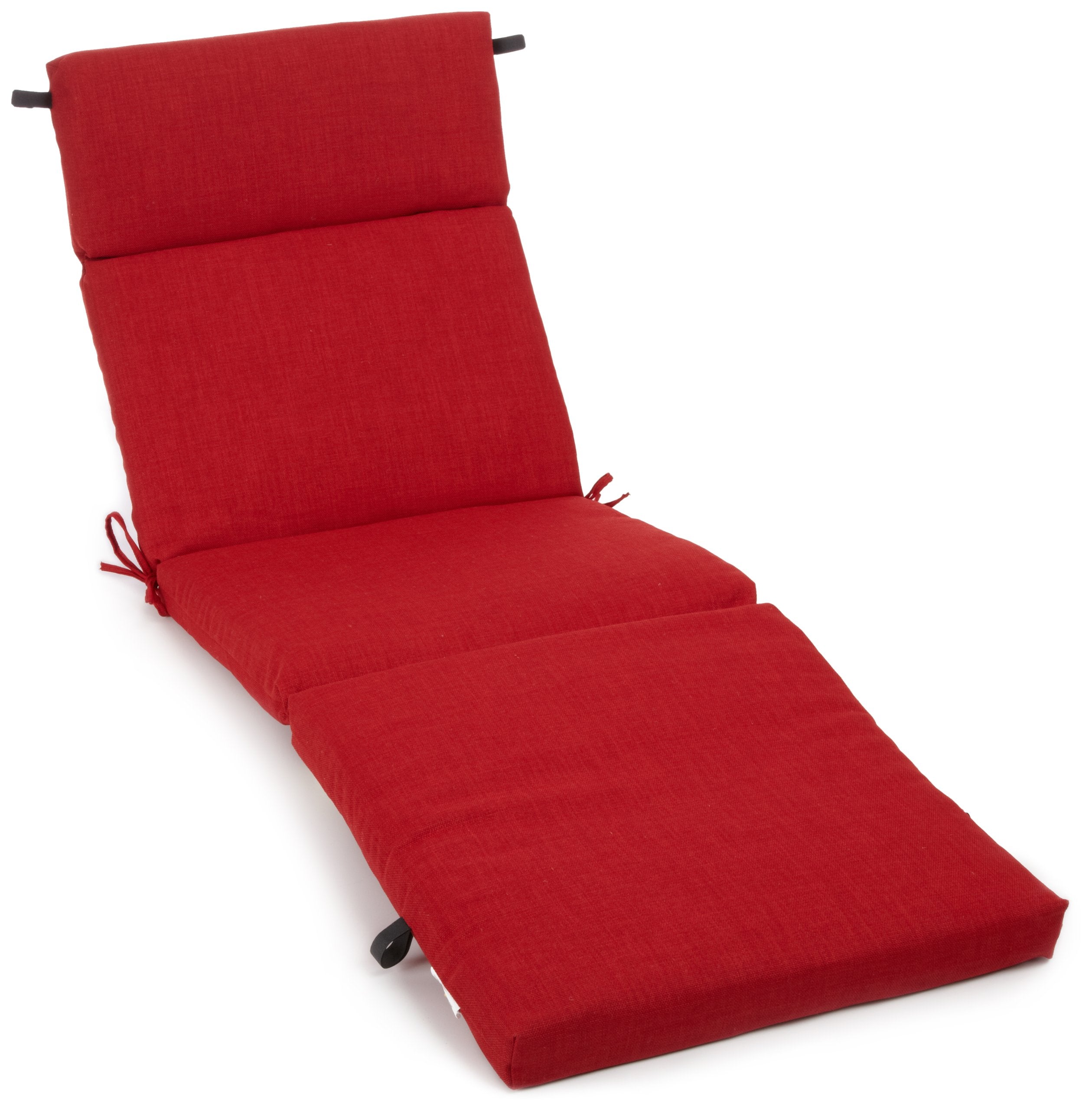 Blazing Needles Outdoor Spun Poly 24-Inch by 72-Inch by 3-1/2-Inch All Weather UV Resistant Zippered Chaise Lounge Cushion, Papr