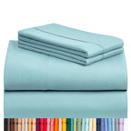 Luxclub 4 Pc Sheet Bed Sheets Deep Pockets 18' Eco Friendly Wrinkle Free-Kids-Fitted Sheets Hypoallergenic Anti-Bacteria Machin
