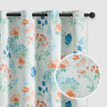 Ugoutry Floral Blackout Curtains 84 Inch Length, Red Blue Room Darkening Thermal Insulated Grommet Window Treatments, Living Roo