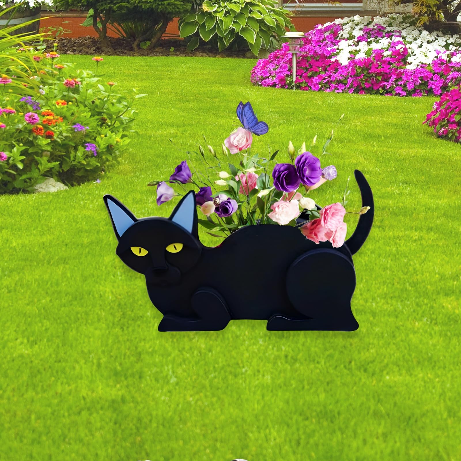 Strolfay Black Cat Planter Plant Pots,Cute Cat Flower Planter,Gifts For Pet Lovers,Unique Animal Plant Pots,Office,Indoor Outdoo