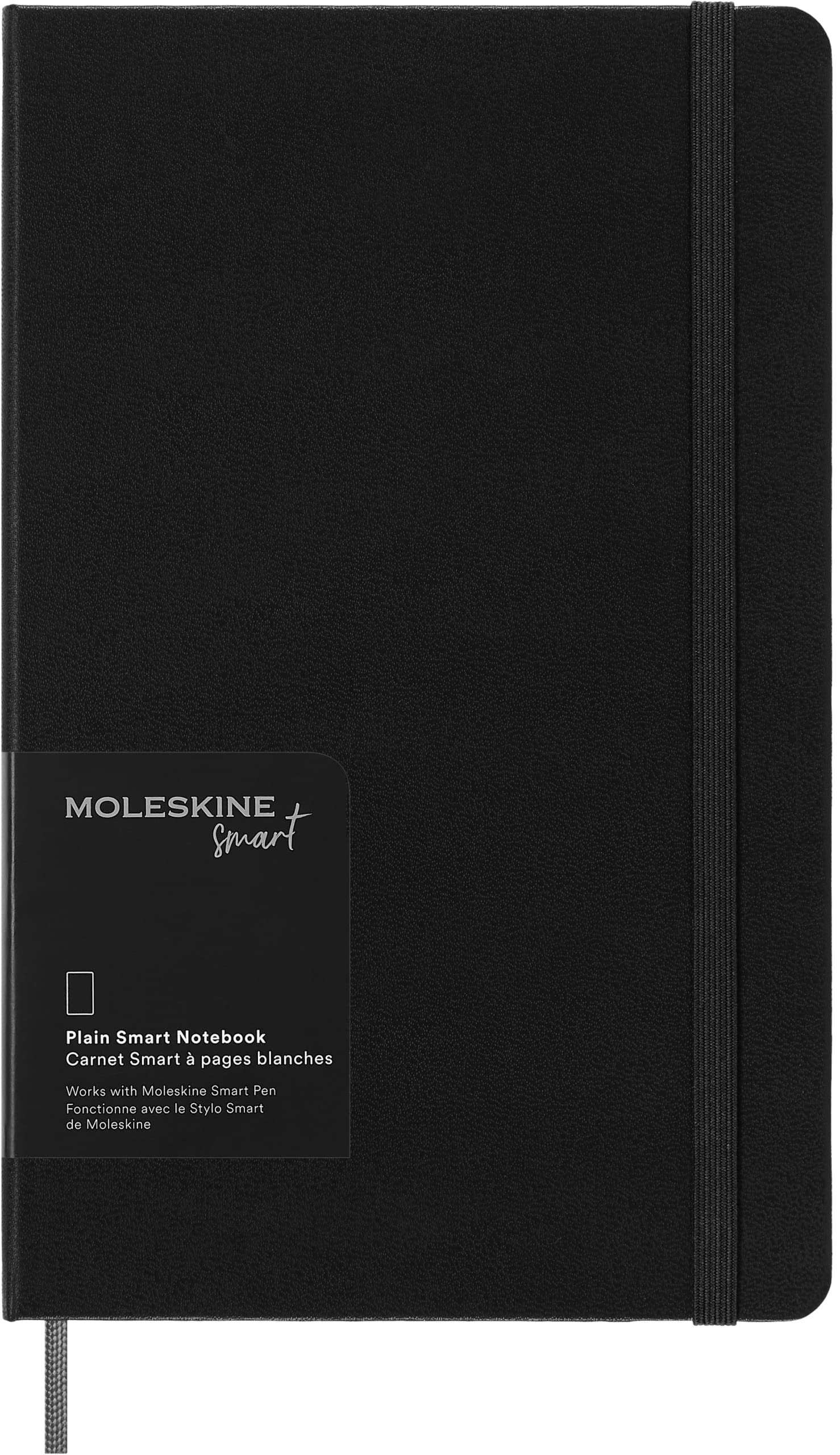 Moleskine Smart Notebook, Large, Plain, Black, Hard Cover (5 X 8.25)