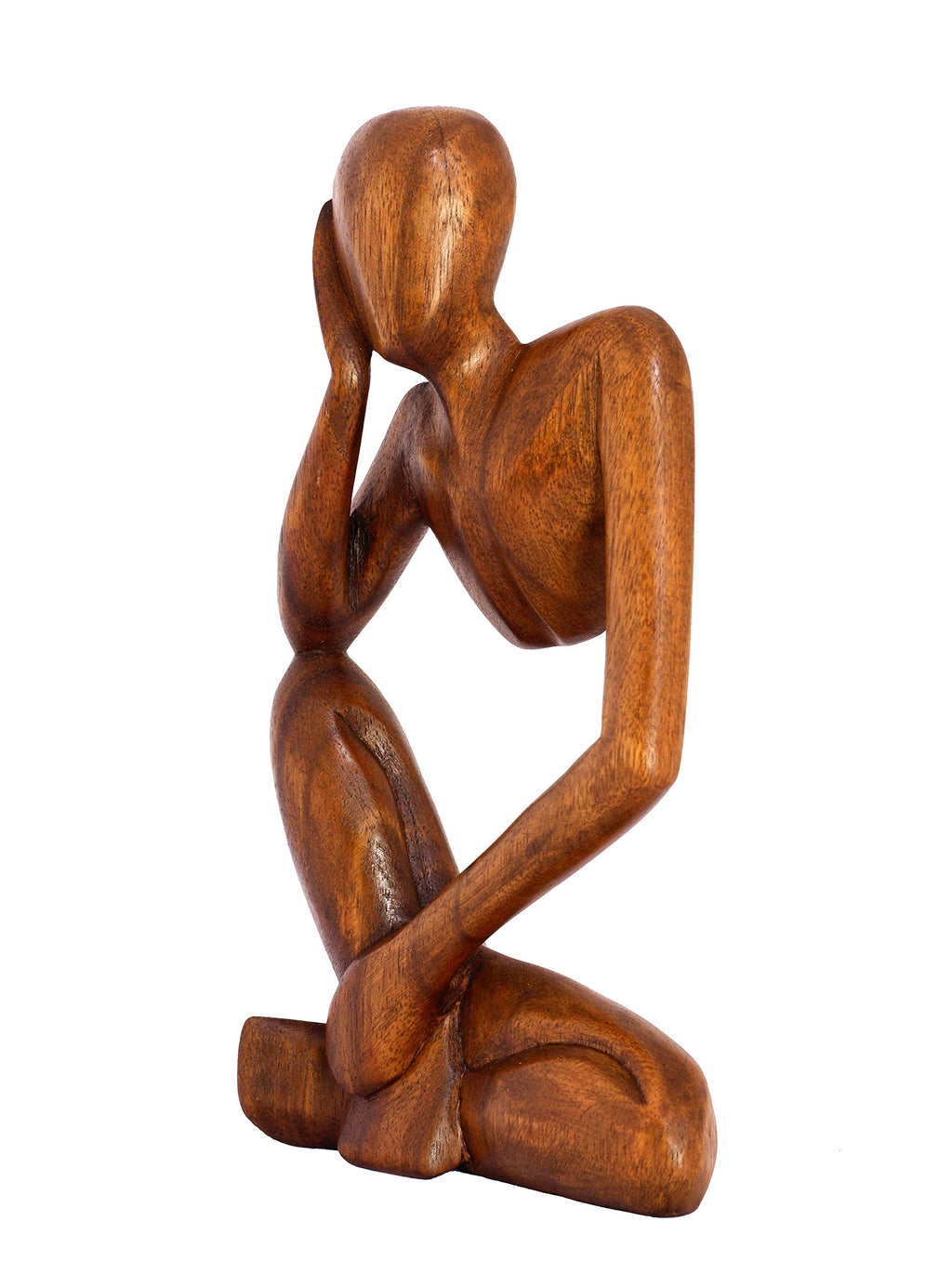 G6 Collection 12' Wooden Handmade Abstract Sculpture Thinker Statue Handcrafted - Thinking Man - Gift Art Modern Decorative Uni