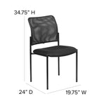 Flash Furniture Jana Comfort Black Mesh Stackable Steel Side Chair