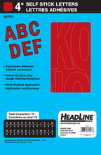 Headline Sign 32413 Stick-On Vinyl Letters, Red, 4-Inch, Made in USA