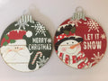 Christmas Hanging Decoration Wall or Door Ornament Large Wood and Metal Let it Snow Snowman Large