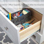 Simplify 4 Compartment Stackable Bin With Adjustable Dividers | Drawer Organizer | Storage Basket | Good For Office | Desk Suppl