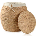 Storage Standard Wicker Basket with Lid Decorative Storage  Large Blanket Basket for Living Room, Plants, Organization, Handwov