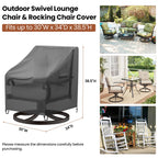 Mrrihand Patio Chair Covers, 2 Pack Outdoor Swivel Lounge Chair Cover, Heavy Duty Patio Rocking Chair Covers, Patio Furniture Covers Waterproof, 30' W×34' D×38.5' H, Black