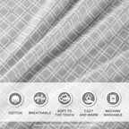 Comfort Spaces Cotton Flannel Breathable Warm Deep Pocket Sheets With Pillow Case Bedding, King, Grey Geo 4 Piece