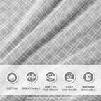 Comfort Spaces Cotton Flannel Breathable Warm Deep Pocket Sheets With Pillow Case Bedding, Twin, Geo Grey, 3 Piece