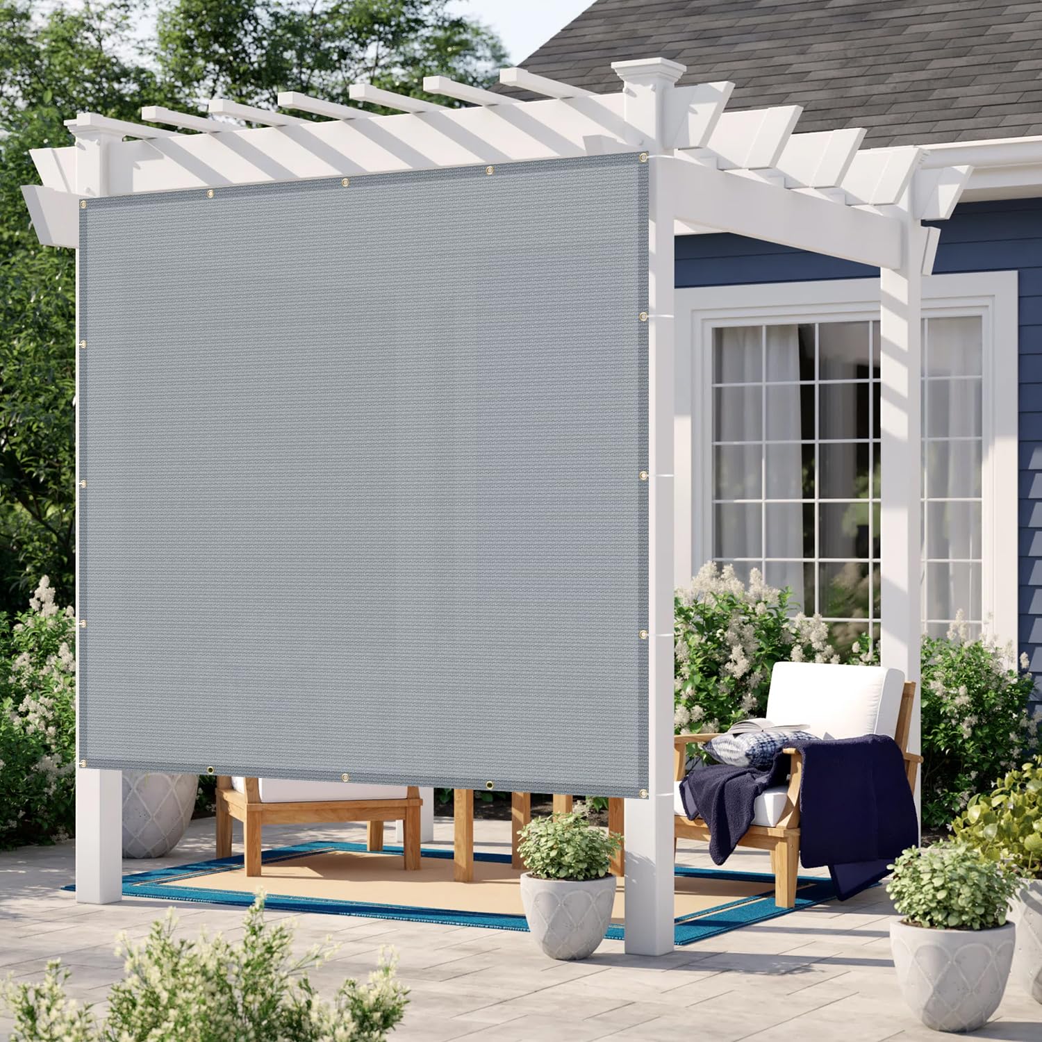 Love Story Custom Size 10X23 Ft Sun Shade Cloth With Grommets Pergola Shade Cover 95% Uv Protection For Patio Outdoor, Silver (C