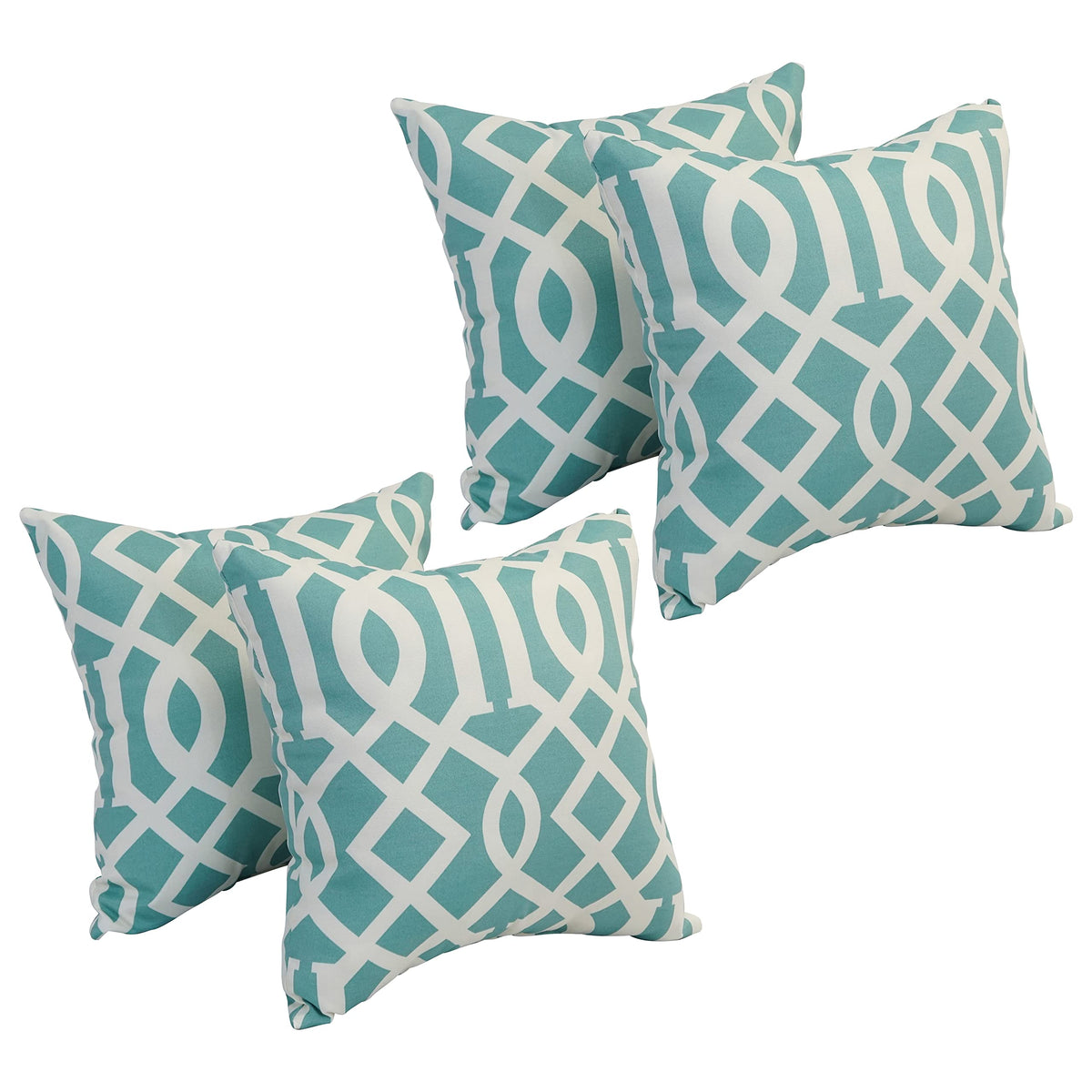 Blazing Needles Outdoor Geometric Polyester Throw Pillow, 17&quot;, Kirkwood Pool 4 Count