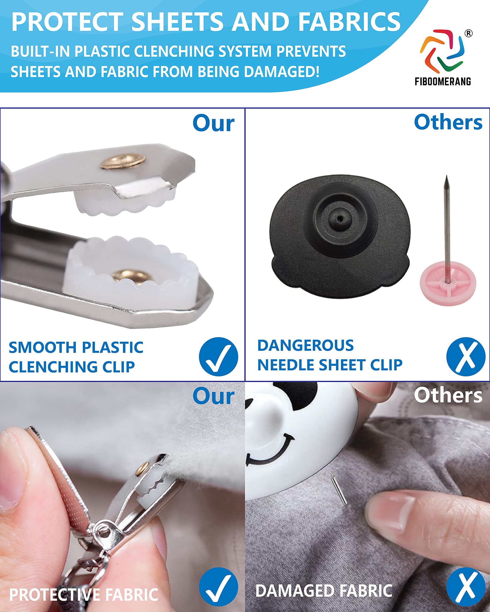 Fiboomerang Bed Sheet Straps - Crisscross Fitted Sheet Clips And Sheet Holder Elastic Bands Bedsheet Fasten Suspenders Grippers,