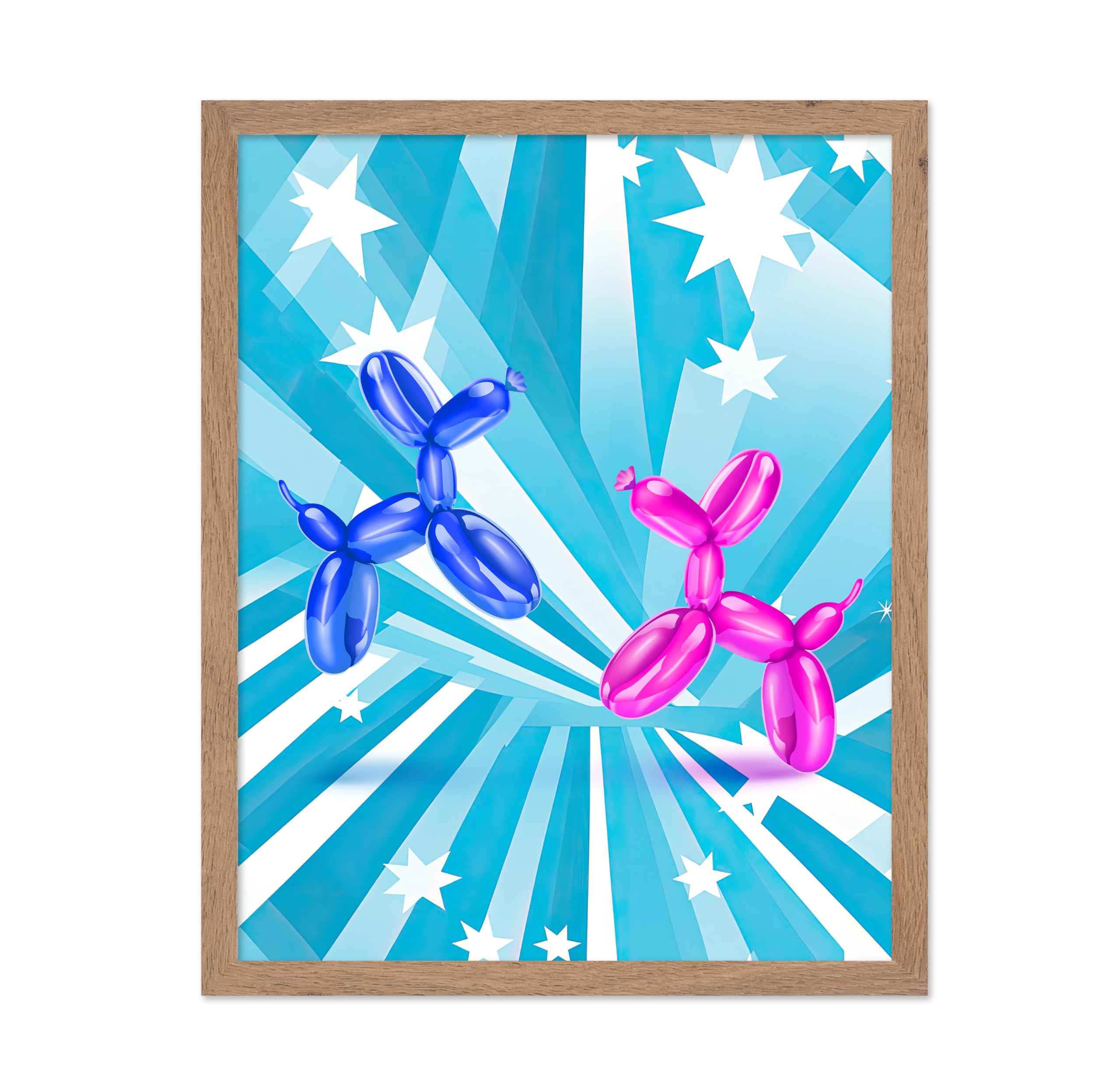 Poster Master Jumping Balloon Dog Poster - Pink Balloon Dog Print - Trendy Art - Pop Art - Modern Art - Gift for Men & Women - C