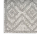 Nourison Versatile Indoor/Outdoor Silver Grey 6' X 9' Area Rug, Moroccan, Modern, Bedroom, Living Room, Backyard, Deck, Patio, Easy Clean, Non Shedding (6X9)