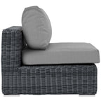 Modway EEI-1868-GRY-GRY Summon Wicker Rattan Outdoor Patio Sunbrella Fabric, Armless Chair, Canvas Gray