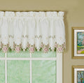 Today'S Curtain Verona Reverse Embroidery Valance, 14', Ecru/Rose