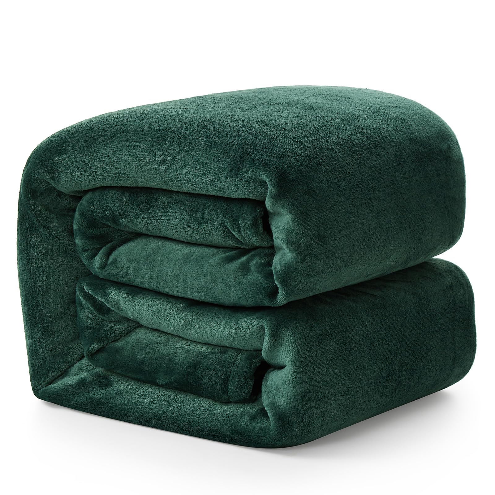 Hansleep Fleece Queen Blanket For Bed Fleece Dark Green, Queen Size Blanket Super Soft Flannel Fuzzy, Plush Cozy Blanket For All