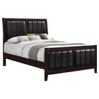 Coaster Home Furnishings Carlton Contemporary Leatherette Upholstered California King Size Panel Bed Frame 51-inch Headboard Cappuccino 202091KW