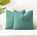 JUSPURBET Turquoise Herringbone Textured Throw Pillow Covers 16x16 inch Set of 2 for Home Decor Living Room Couch Bed Decorative