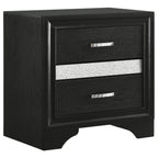Coaster Home Furnishings Miranda Contemporary 4-Piece Bedroom Set Full Size Storage Panel Bed Frame 50-inch Headboard Black 206361F-S4