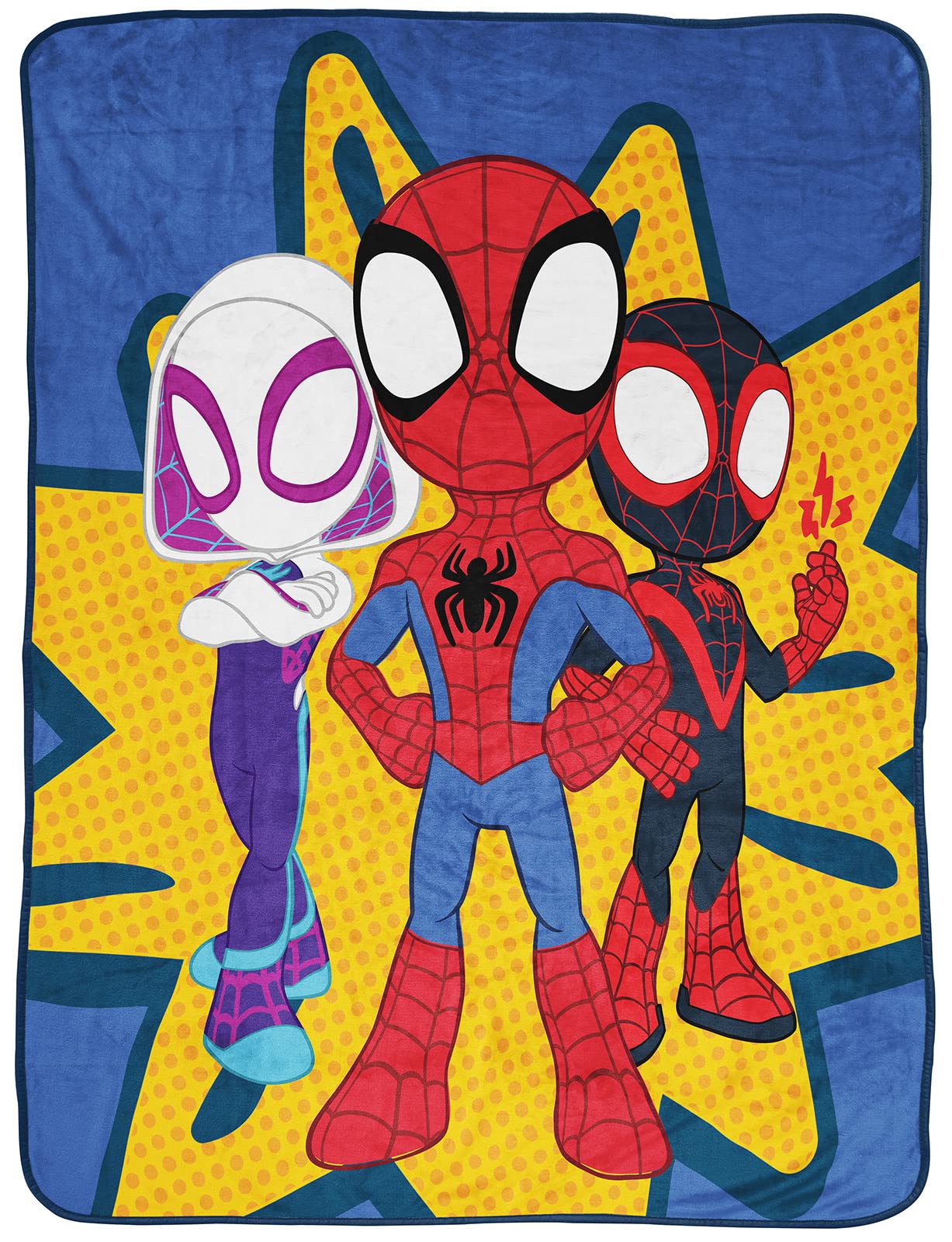 Jay Franco Marvel Spidey And His Amazing Friends Kid'S Throw Blanket, Plush 46' X 60' Throw Blanket For Boys & Girls, Soft Fle