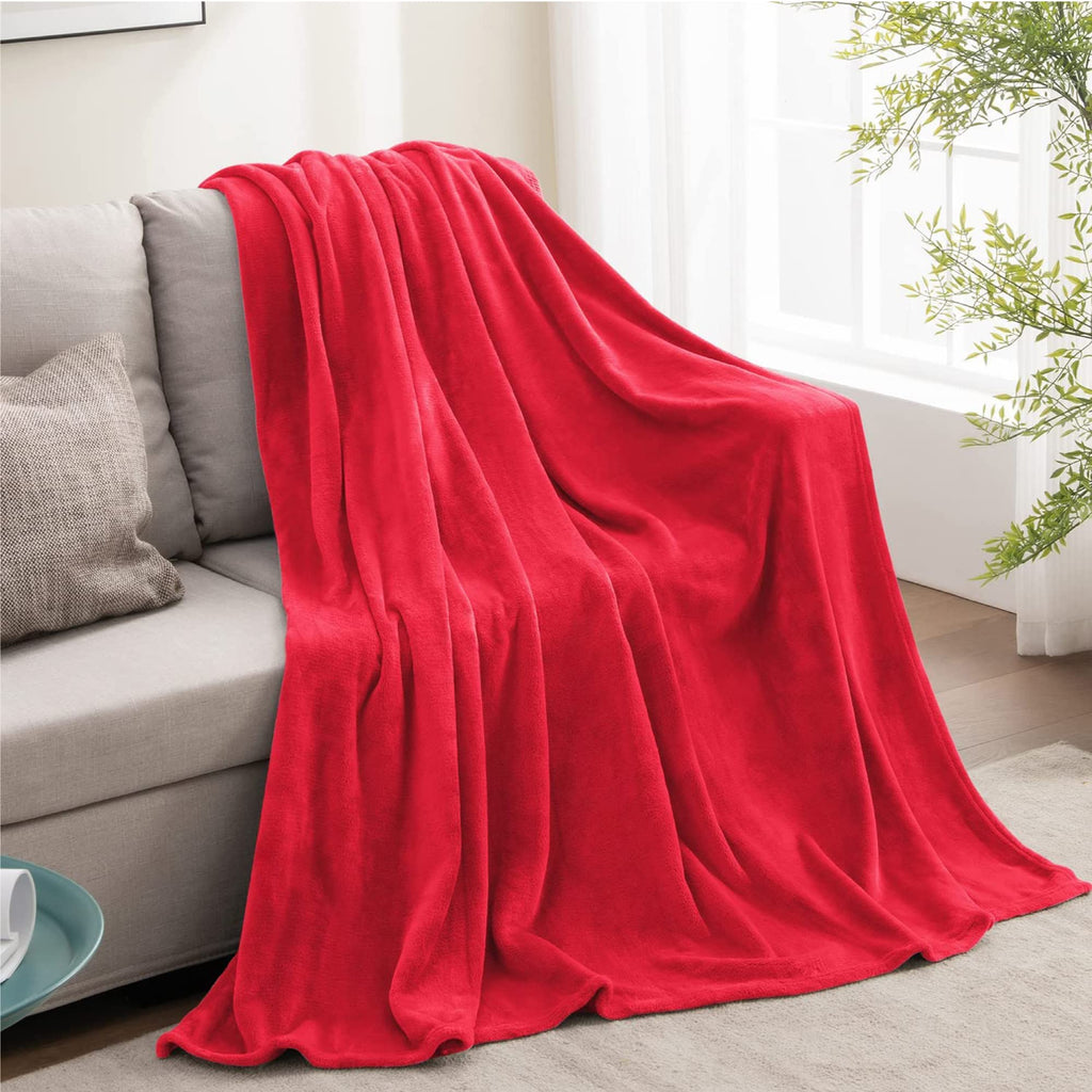 Bedelite Fleece Blanket Red Throw Blanket For Couch & Bed, Luxury Plush Cozy Fuzzy Blanket 50' X 70', Super Soft Warm Lightwei