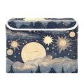 xigua Stars and Moon Storage Bins with Lids and Carrying Handle,Foldable Storage Boxes Organizer Containers Baskets Cube with Co