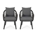 Christopher Knight Home 310008 Patio Dining Chairs, Gray + Black + Dark Gray