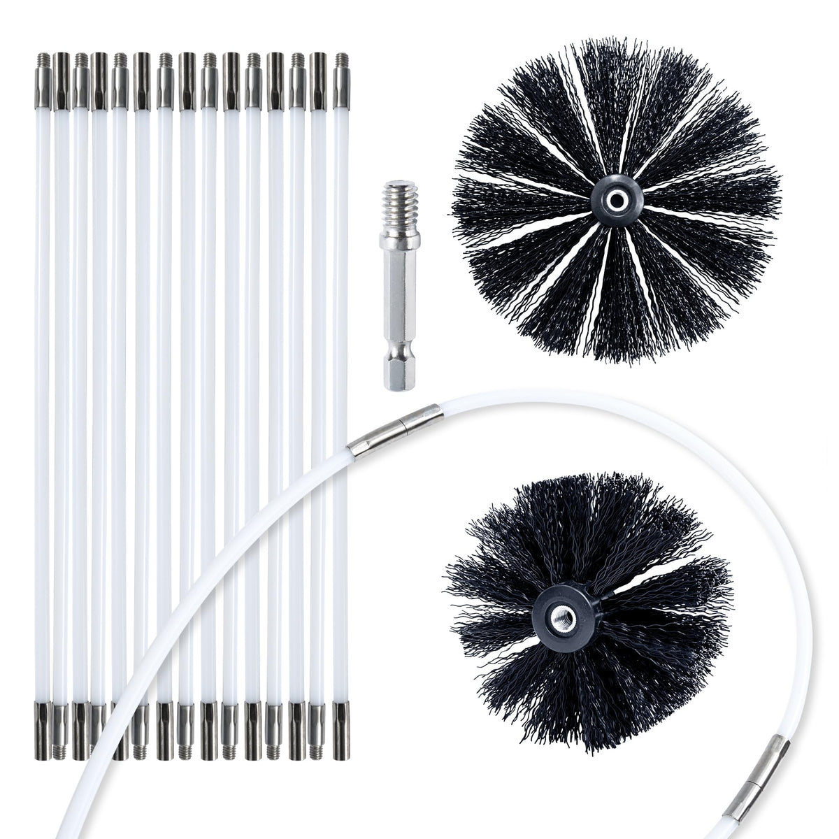HOKLNUSE Dryer Vent Cleaner Kit Chimney Sweep Cleaning Tools Pellet Stove Cleaner Kit Air Dryer Duct Fireplace Brushes for Easy 