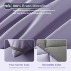 Cosybay Bed In A Bag Full Reversible Comforter Sets 7Pcs All Season Down Alternative Bedding Sets Lavender And Grey With Comfort
